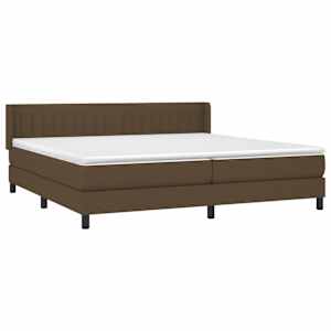 Box spring postel s matrací tmavě hnědá 200x200 cm textil - obrázek 3