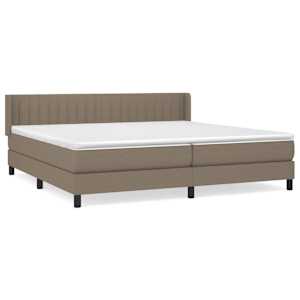 Box spring postel s matrací taupe 200x200 cm textil - obrázek 2
