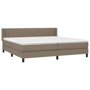 Box spring postel s matrací taupe 200x200 cm textil - obrázek 3