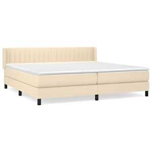 Box spring postel s matrací krémová 200x200 cm textil - obrázek 2