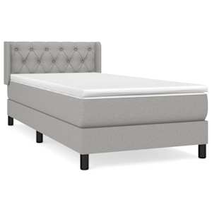 Box spring postel s matrací světle šedá 80 x 200 cm textil - obrázek 2