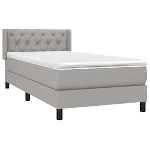 Box spring postel s matrací světle šedá 80 x 200 cm textil - obrázek 3