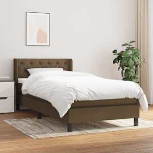 Box spring postel s matrací tmavě hnědá 80x200 cm textil - obrázek 1