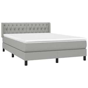 Box spring postel s matrací světle šedá 140 x 190 cm textil - obrázek 3