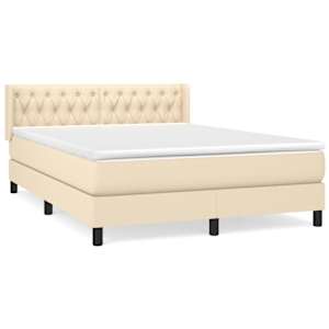 Box spring postel s matrací krémová 140x190 cm textil - obrázek 2