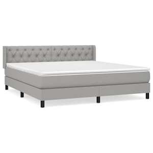 Box spring postel s matrací světle šedá 160 x 200 cm textil - obrázek 2