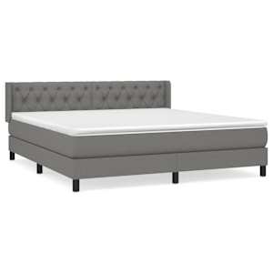 Box spring postel s matrací tmavě šedá 160x200 cm textil - obrázek 2