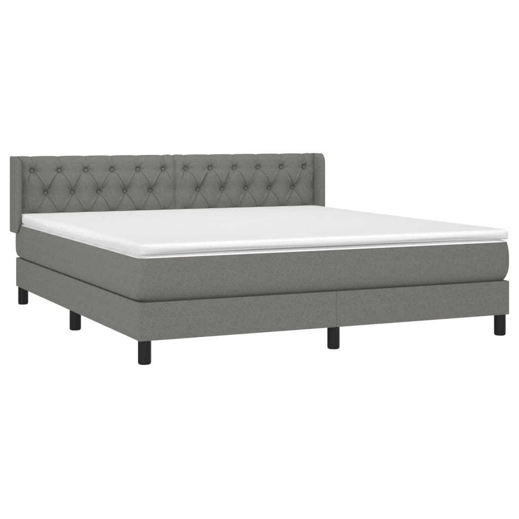 Thumbnail - vidaXL Boxspringbett mit Matratze Dunkelgrau 160x200 cm Stoff