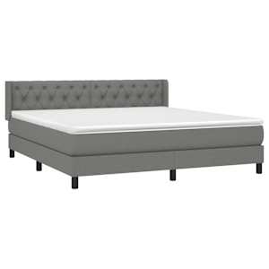 Box spring postel s matrací tmavě šedá 160x200 cm textil - obrázek 3