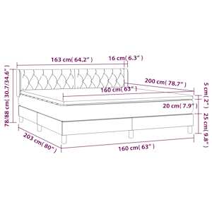 Box spring postel s matrací krémová 160x200 cm textil - obrázek 7