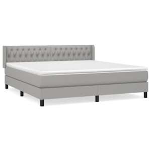 Box spring postel s matrací světle šedá 180 x 200 cm textil - obrázek 2