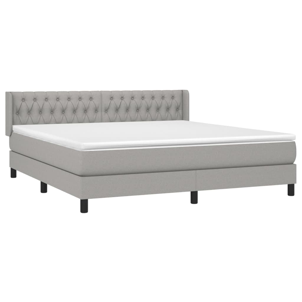 vidaXL Boxspring posteľ s matracom bledosivá 180x200 cm látka