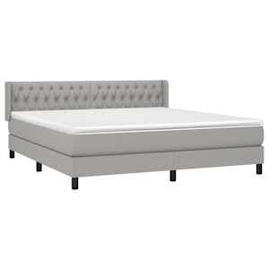 Box spring postel s matrací světle šedá 180 x 200 cm textil - obrázek 3