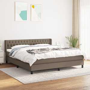 Box spring postelja z vzmetnico taupe 180x200 cm blago