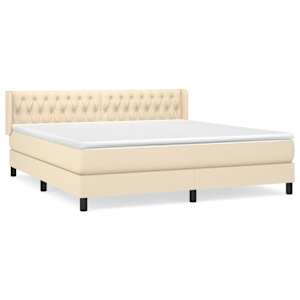 Box spring postel s matrací krémová 180x200 cm textil - obrázek 2
