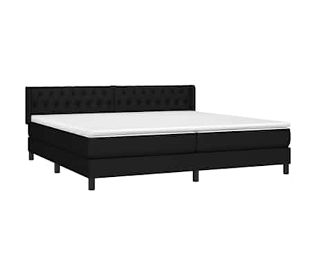 vidaXL Box spring postelja z vzmetnico črn 200x200 cm blago
