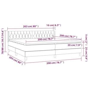 Box spring postel s matrací tmavě hnědá 200x200 cm textil - obrázek 7