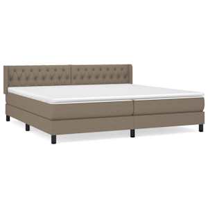 Box spring postel s matrací taupe 200x200 cm textil - obrázek 2