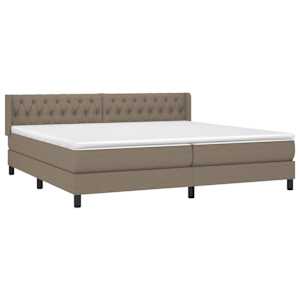 Box spring postel s matrací taupe 200x200 cm textil - obrázek 3