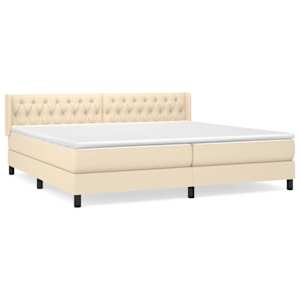 Box spring postel s matrací krémová 200x200 cm textil - obrázek 2