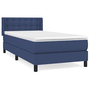 Box spring postel s matrací modrá 80x200 cm textil - obrázek 2