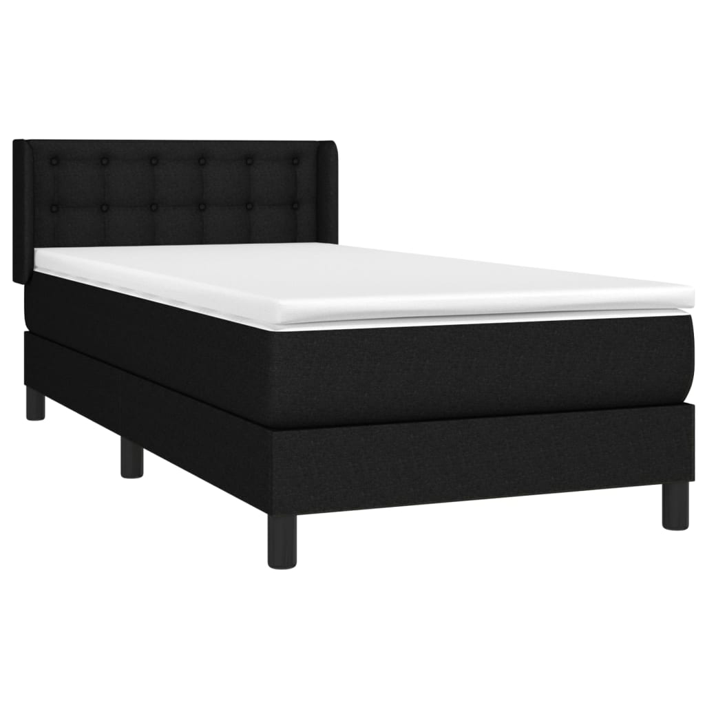 vidaXL Boxspring met matras stof zwart 90x190 cm afbeelding