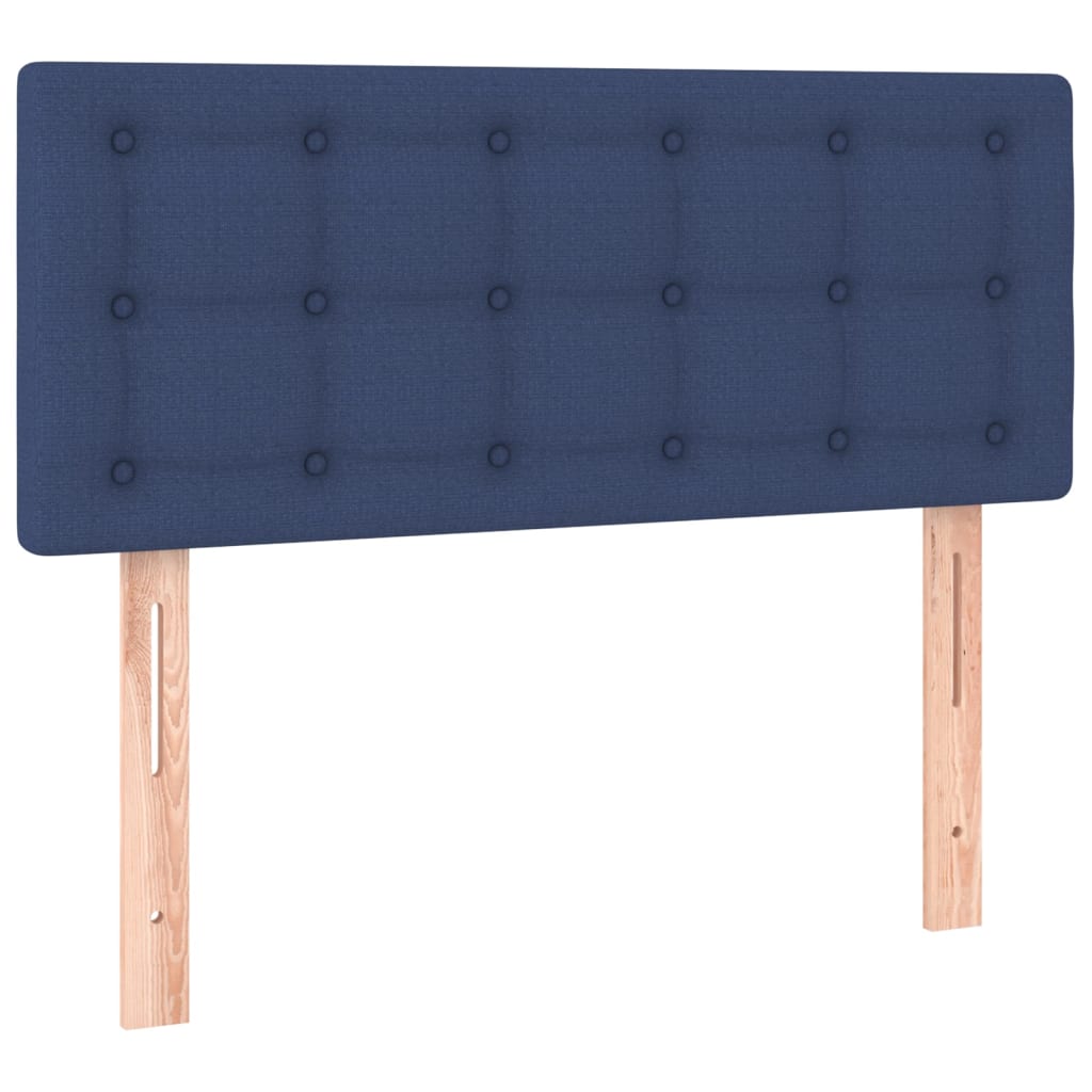 Box spring postelja z vzmetnico modra 90x190 cm blago