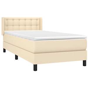 Box spring postel s matrací krémová 100 x 200 cm textil - obrázek 3