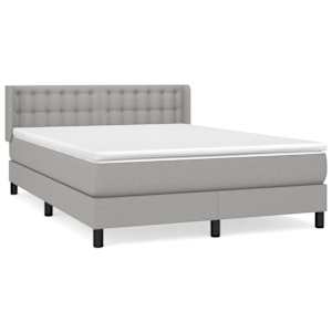 Box spring postel s matrací světle šedá 140 x 190 cm textil - obrázek 2