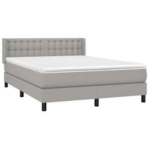 Box spring postel s matrací světle šedá 140 x 190 cm textil - obrázek 3