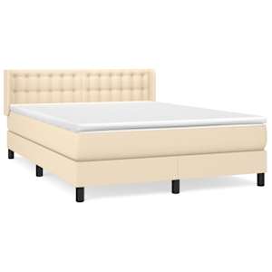 Box spring postel s matrací krémová 140x190 cm textil - obrázek 2