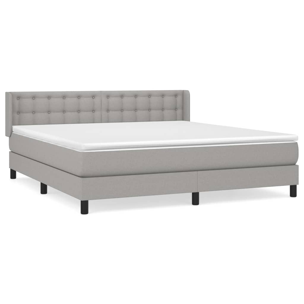 vidaXL Box spring postelja z vzmetnico svetlo siva 160x200 cm žamet