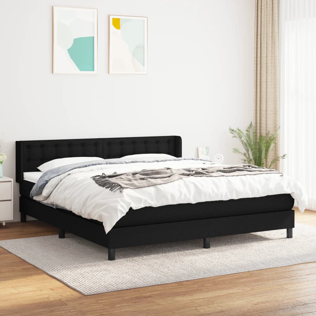  ΚΡΕΒΑΤΙ BOXSPRING ΜΕ ΣΤΡΩΜΑ ΜΑΥΡΟ 160X200 ΕΚ. ΥΦΑΣΜΑΤΙΝΟ V-3130043