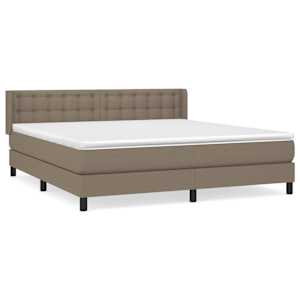 Box spring postel s matrací taupe 160x200 cm textil - obrázek 2