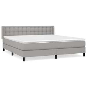 Box spring postel s matrací světle šedá 180 x 200 cm textil - obrázek 2