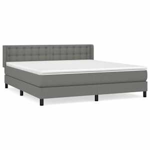 Box spring postel s matrací tmavě šedá 180x200 cm textil - obrázek 2