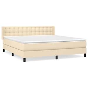 Box spring postel s matrací krémová 180x200 cm textil - obrázek 2