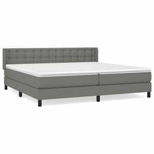 Box spring postel s matrací tmavě šedá 200x200 cm textil - obrázek 2