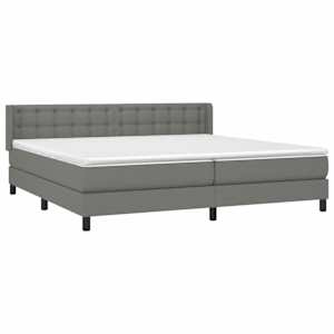 Box spring postel s matrací tmavě šedá 200x200 cm textil - obrázek 3