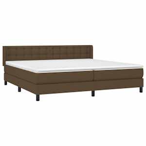 Box spring postel s matrací tmavě hnědá 200x200 cm textil - obrázek 3