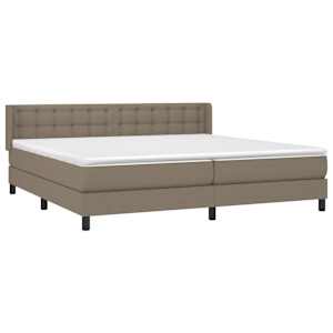Box spring postel s matrací taupe 200x200 cm textil - obrázek 3