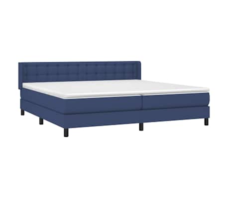 vidaXL Cama com molas/colch&atilde;o 200x200 cm tecido azul
