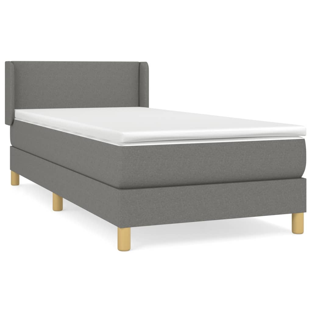 vidaXL Box spring postel s matrací tmavě šedá 80 x 200 cm textil
