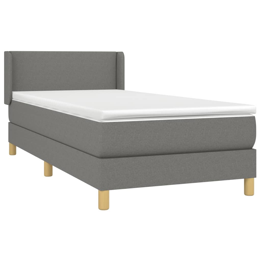 Thumbnail - vidaXL Boxspringbett mit Matratze Dunkelgrau 80x200 cm Stoff