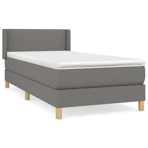 Box spring postel s matrací tmavě šedá 90x190 cm textil - obrázek 2