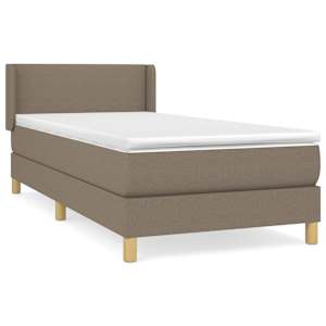 Box spring postel s matrací taupe 90x190 cm textil - obrázek 2