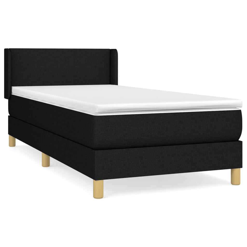 Thumbnail - vidaXL Boxspringbett mit Matratze Schwarz 90x200 cm Stoff