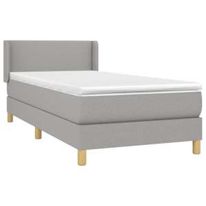 Box spring postel s matrací světle šedý 100 x 200 cm textil - obrázek 3