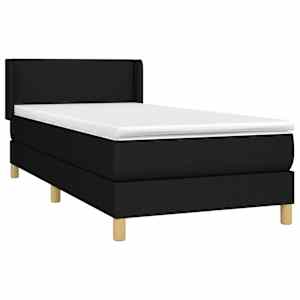 Box spring postel s matrací černá 100 x 200 cm textil - obrázek 3
