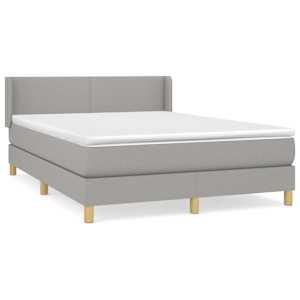 Box spring postel s matrací světle šedá 140 x 190 cm textil - obrázek 2